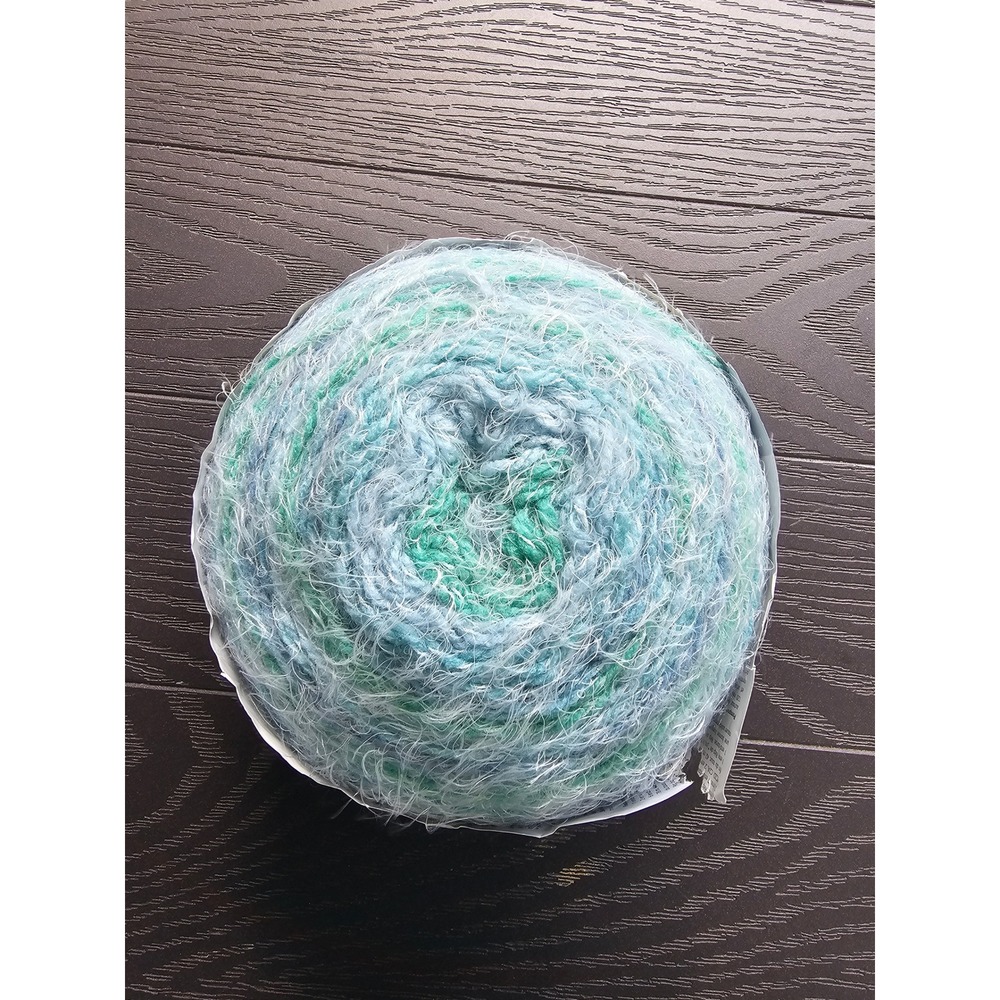 Caron Latte Cakes Yarn Blueberry Hill Blue Teal Fuzzy Bulky Weight 8.8oz 530yds